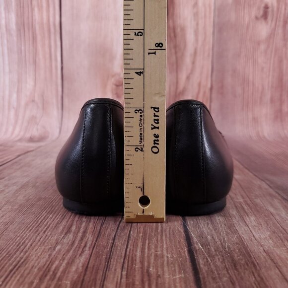 Vionic Orinda Ballet Flats Womens Size 8.5 Wide Square Toe Shoes Black Leather - Picture 13 of 15